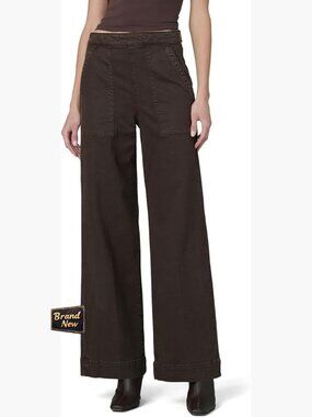 Wide Leg High Rise Side Zip Denim Pants